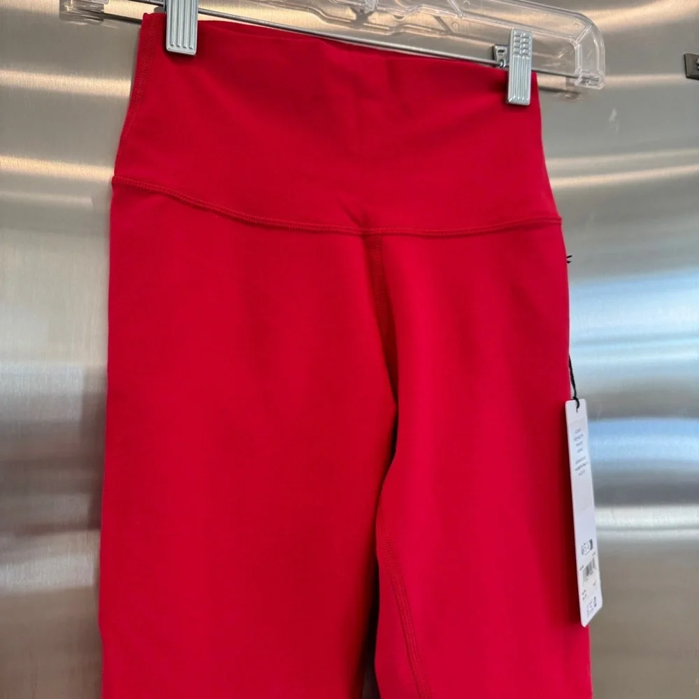 NWT Alo Bold Red Alosoft Leggings High Waisted 7/8 Pants Yoga Workout Brand New
